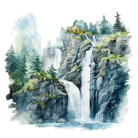 Waterfall Clipart Waterfall Clip Art Waterfall Png Etsy