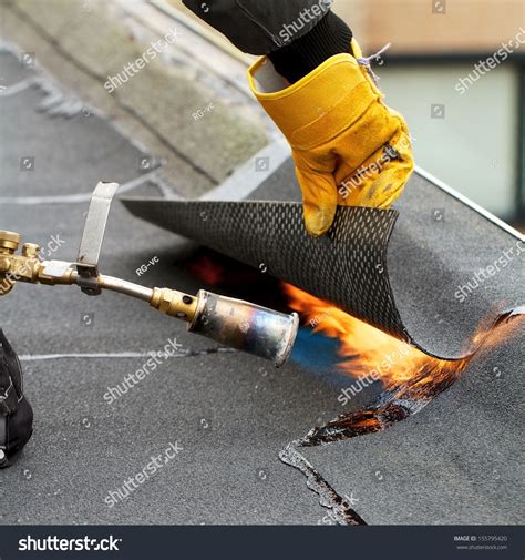 Flat Roof Repairing Roofing Felt Stock Photo 155795420 | Shutterstock