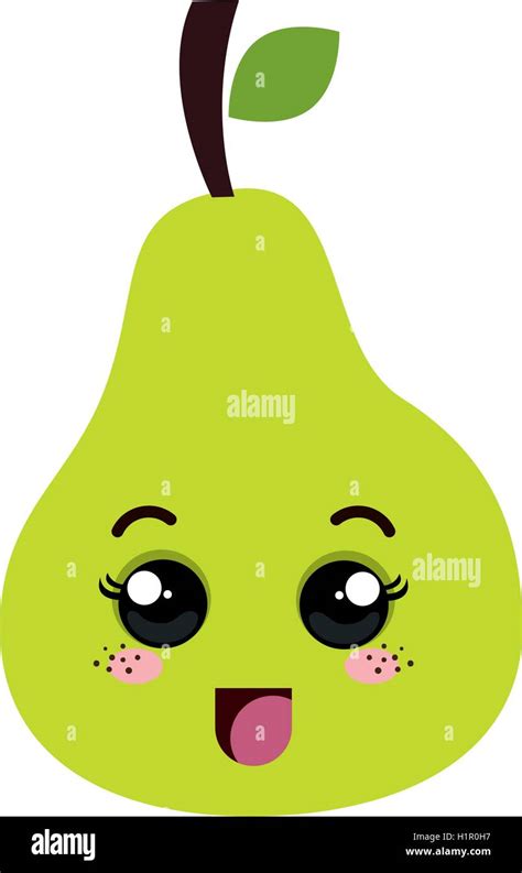 Pear Kawaii Cartoon Stock Vector Image Art Alamy