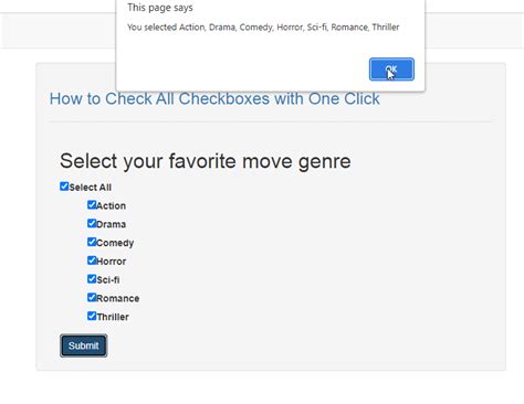 How To Check All Checkboxes With One Click In Javascript Sourcecodester