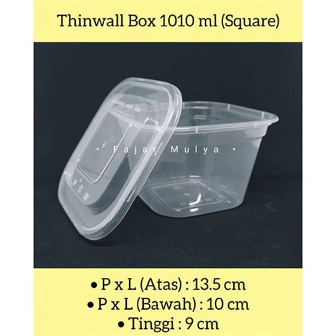 Promo Food Container Kotak Makan Plastik Thinwall Box 1010 Ml Kotak