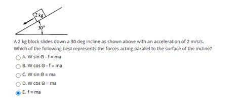 Solved 2 Kg 30 A 2 Kg Block Slides Down A 30 Deg Incline As Chegg