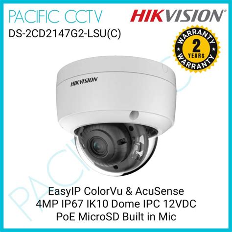 Hikvision Easyip Colorvu Acusense Mp Ip Ik Dome Ipc Vdc Poe