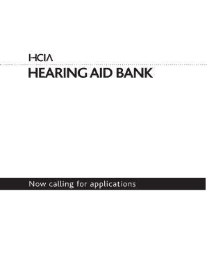 Fillable Online Hearing Aid Bank Application Form The HCIA Hearing