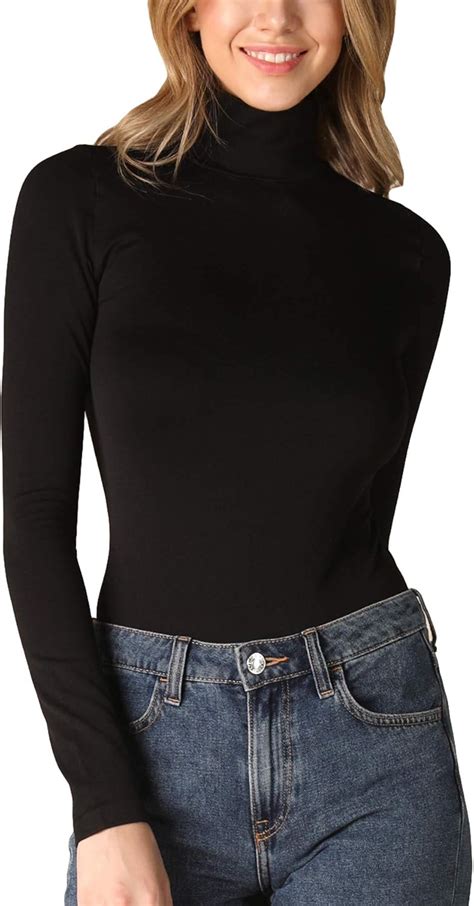 Nikibiki Women Seamless Mock Turtleneck Bodysuit Made In U S A One