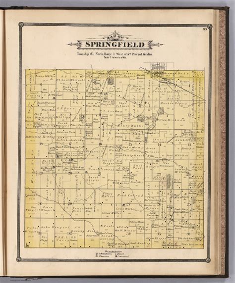 Map of Springfield, Township 81 North, Range 1 West of 5th Principal ...