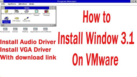 How To Install Windows 3 1 On VMware Install Audio SVGA Driver YouTube