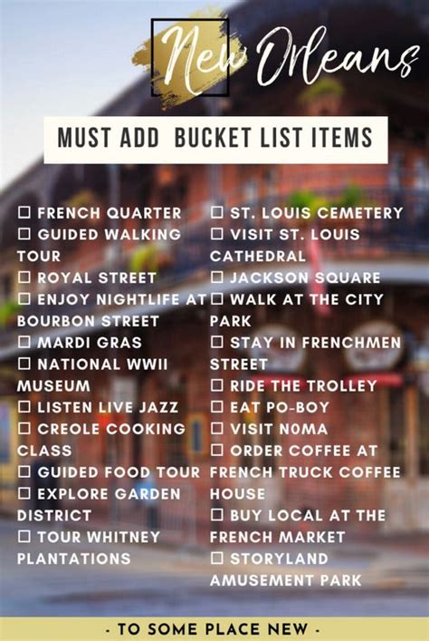 50 New Orleans Bucket List Experiences New Orleans Travel Guide New Orleans Vacation New