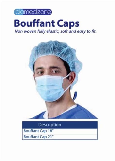 Blue Biomedizone Disposable Bouffant Cap Size Inch At Piece In