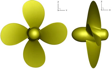 Front And Side Views Of The Propeller Model Download Scientific Diagram