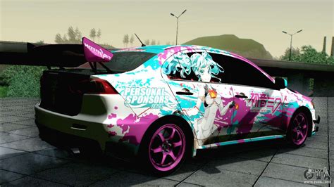 Mitsubishi Lancer Evolution X Racing Miku 2014 For GTA San Andreas