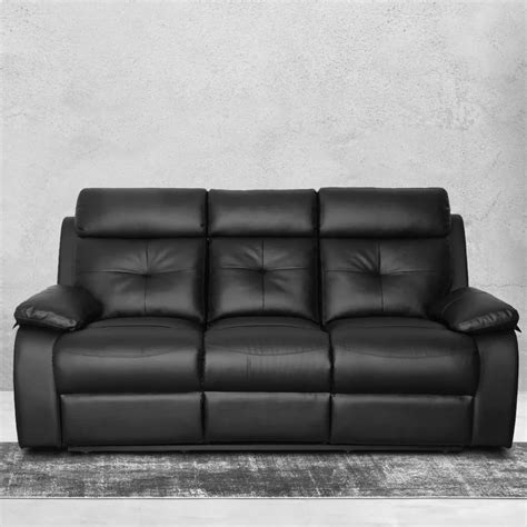 Three Seater Recliner Sofa - Ohio Black