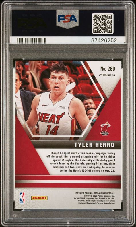 2019 20 Panini Mosaic NBA Debut Green Prizm Tyler Herro PSA 10 GEM MT