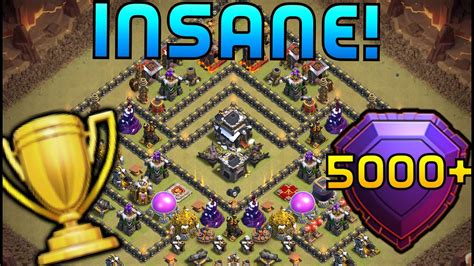 Top 5 Best Town Hall 9 Trophy Bases With Base Links Th9 Trophy Base Youtube