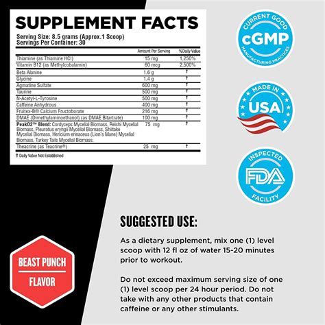 Beast Sports Nutrition Beast Mode Black 8.47 oz Pre-Workout - Maximize