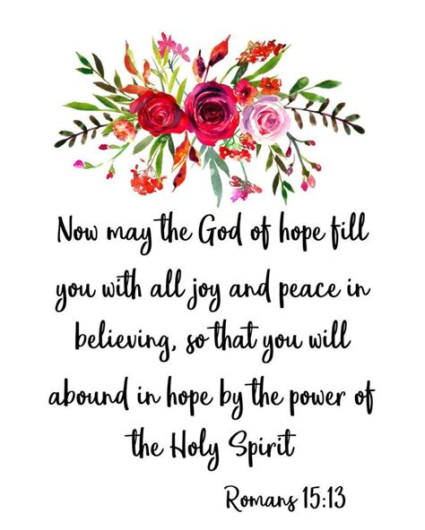 Romans God Of Hope Fill You With All Joy And Peace Etsy In