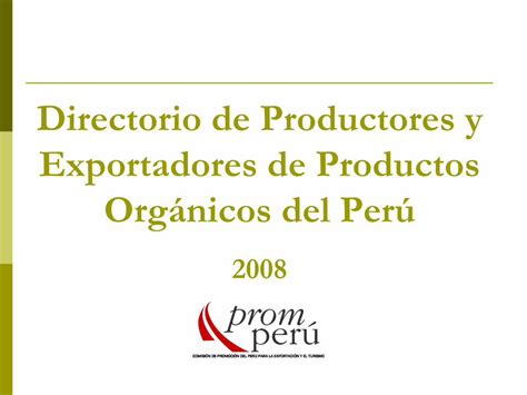 PDF Guía Comercial de los Productos Orgánicos del Perú Índice