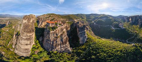 Aerial view of the Holy Monastery of Great Meteoron, Greece - Stock ...