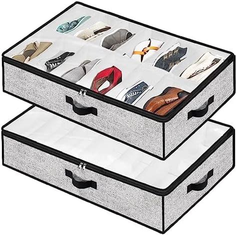 Amazon Meerainy Under Bed Shoe Storage Organizer For Closet Pack