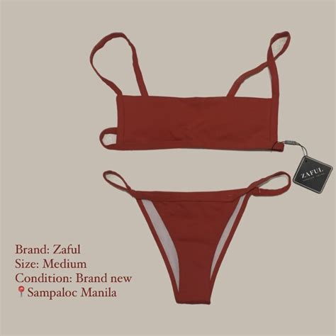 Red Two Piece Bikini Womens Fashion Swimwear Bikinis And Swimsuits On Carousell