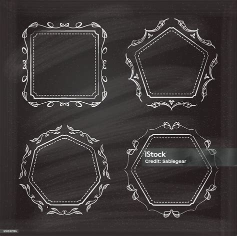 Vector Calligraphy Frames Set Stock Illustration Download Image Now Calligraphy Chalkboard