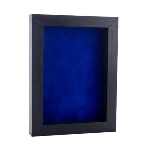 20x24 Shadow Box Frame Textured Black Wood 34 Depth Royal Blue Suede Backing Uv Acrylic