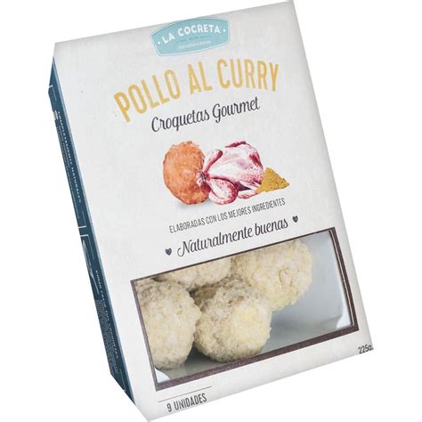 Croquetas Gourmet De Pollo Al Curry 9 Unidadees Envase 225 G LA