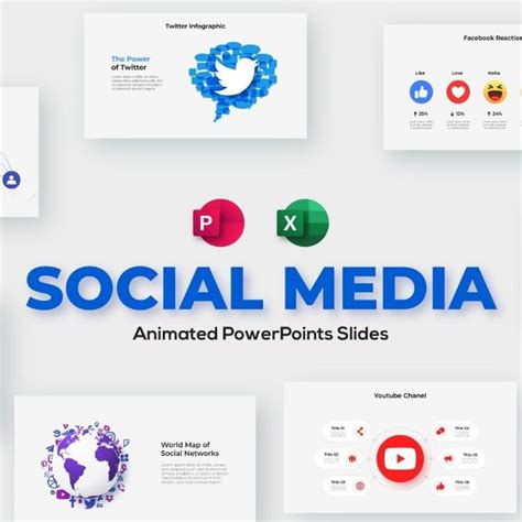 Animated Social Media Powerpoint Infographic Powerpoint Template