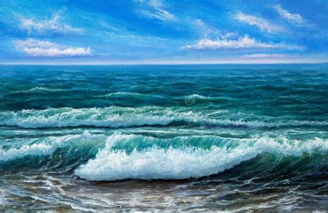 Ocean shore stock photo. Image of painting, scenery, natural - 73487484