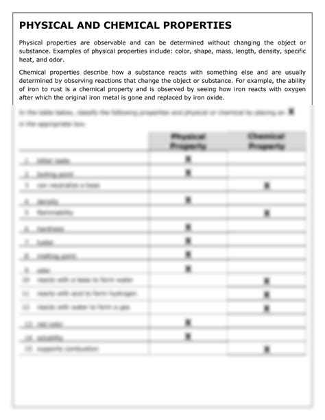 Solution Physical And Chemical Properties Studypool Worksheets Library