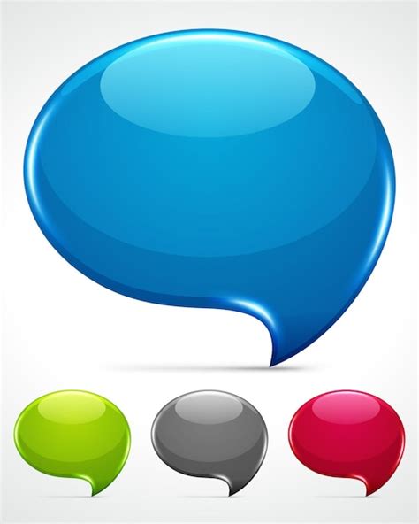 Premium Vector Glass Speech Bubble Set