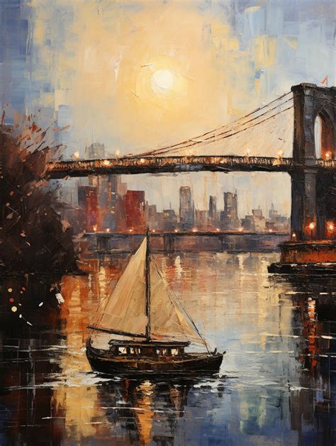 Brooklyn Bridge Painted Art Free Stock Photo - Public Domain Pictures