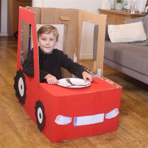 How To Make A Foldable Cardboard Box Tractor With Free Printables Mum