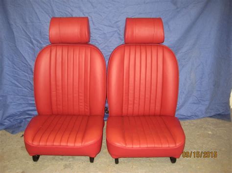 Mgb Leather Seats Recliner Red And Red Piping Inc D Shape Headrests