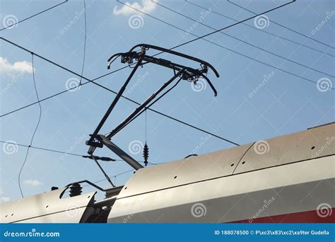 Train Pantograph Closeup stock photo. Image of voltage - 188078500