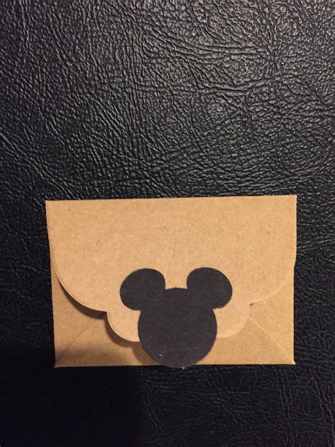 Set Of 6 Mickey Mouse Mini Envelopes Kraft Mini Envelopes Etsy