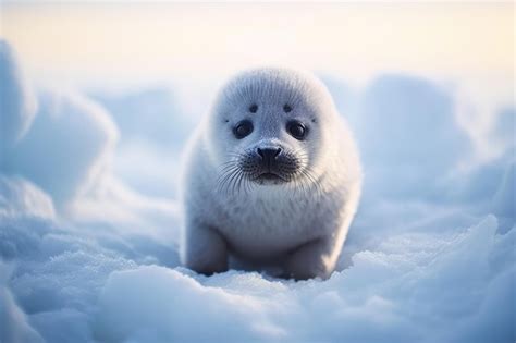 Premium AI Image | a baby seal in the snow