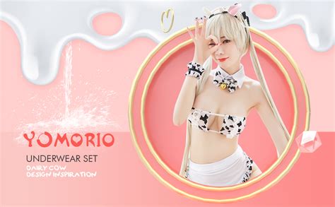 Amazon Yomorio Womens Sexy Anime Cow Bikini Lingerie Lolita