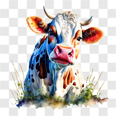 Download Beautiful Cow in Natural Habitat PNG Online - Creative Fabrica