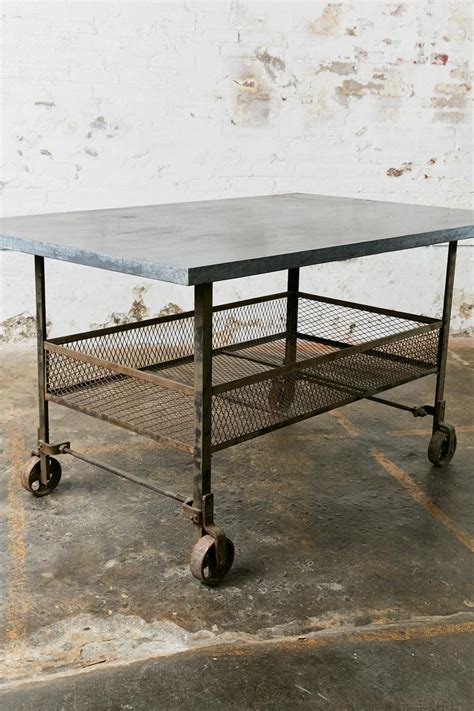 Rolling Industrial Table For Sale at 1stDibs