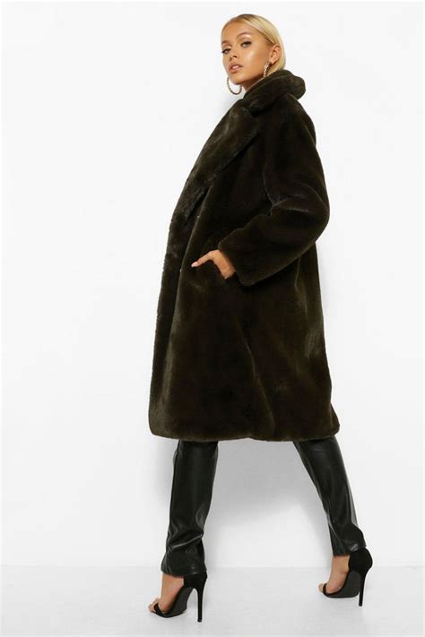 Plush Faux Fur Double Breasted Coat Oversized Coat Fur Oversize