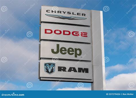 Chrysler Dodge Jeep Ram Dealership Sign And Trademark Logos