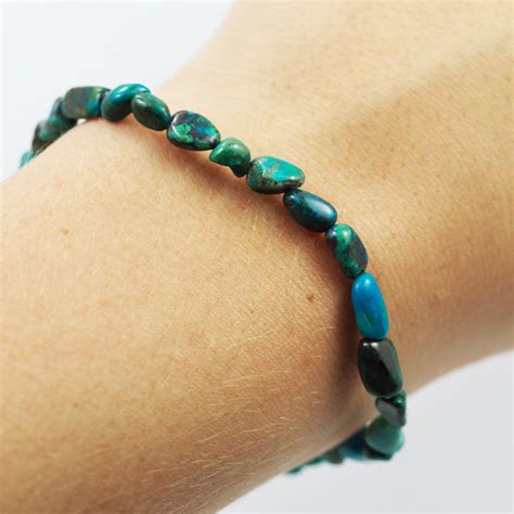 Natural Free Form Chrysocolla Bead Bracelet Am 686