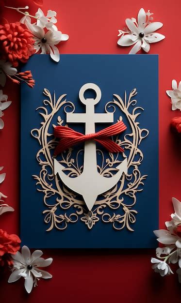 Premium Photo Background Of Nautical Themed Wedding Invitation Card