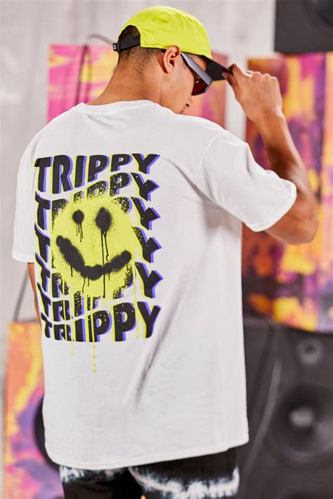 Oversized Trippy Graffiti Smiley Print T Shirt Sponsored Paid Ad