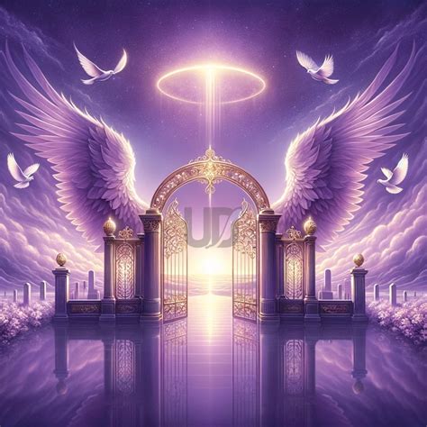 Purple Sky Heaven Background Clouds Columns Memorial Wallpaper Funeral