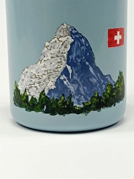 Fertig Bemalte Liter K Nstler Milchkanne Motiv Matterhorn