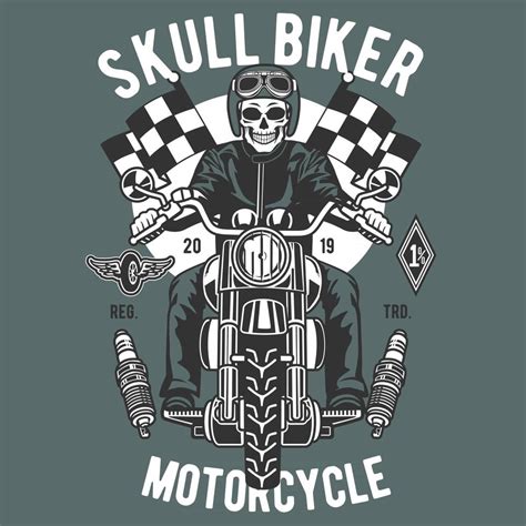 Skull Biker Tshirt design, badge design 2898872 Vector Art at Vecteezy