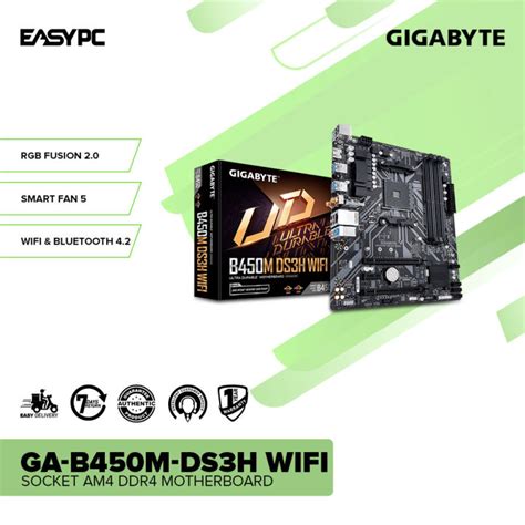 Easypc Gigabyte Ga B450m Ds3h Wifi Socket Am4 Rgb Fusion 20 Smart