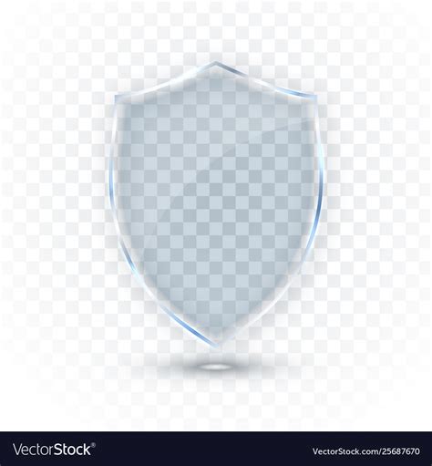 Transparent Glass Shield Glass Badge Icon Vector Image